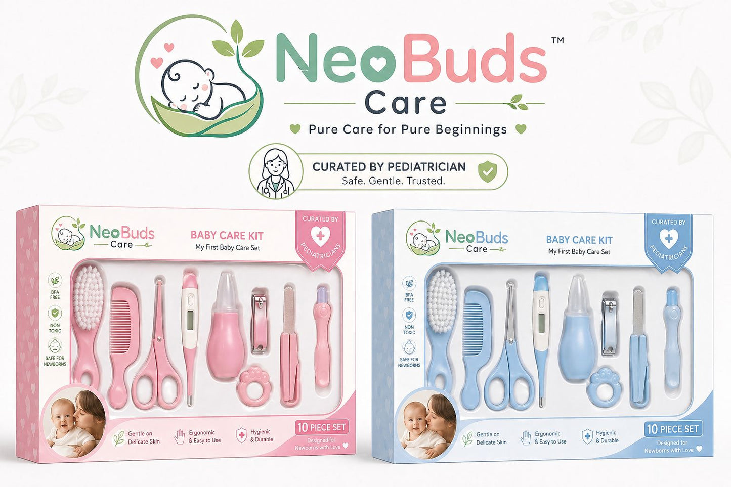 NeoBuds Baby Care Kit for Newborns | BPA Free Grooming Kit