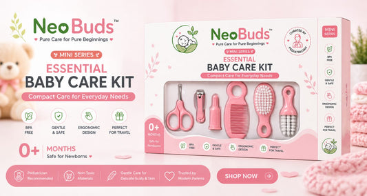 NeoBuds Essential Mini Baby Care Kit | Curated by Pediatricians | Safe For Newborn Grooming & Hygiene Kit for Babies